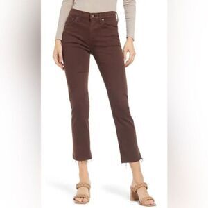 NWT Edwin Anthropology Women’s Bree Slim Straight Crop Jeans Java Brown- Size 27